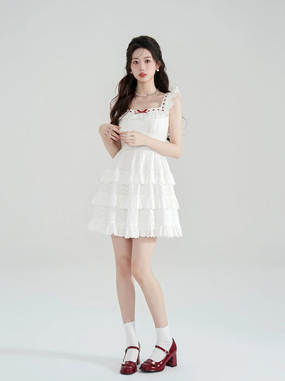 Stitched Cotton Flying Sleeve Dress