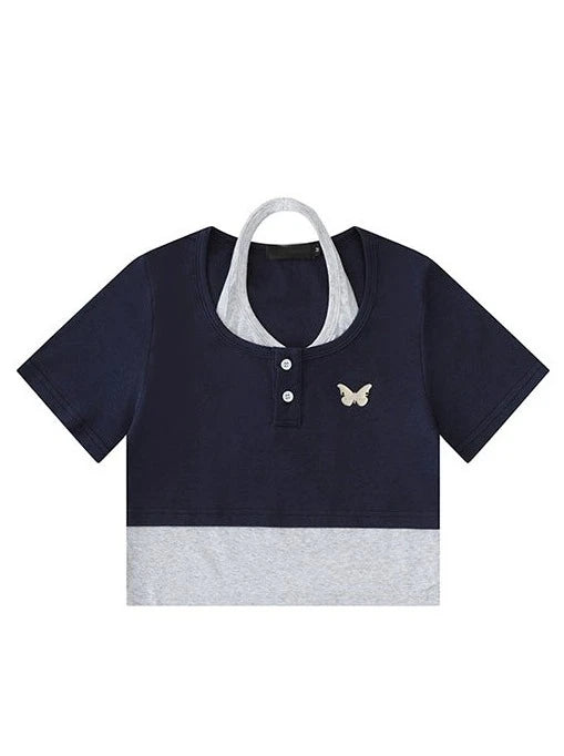 アメリカンレトロツーピーススリムデザイントップス