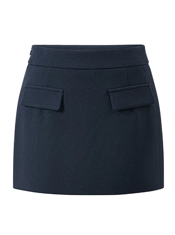 Retro check waist slim jacket + double pocket mini skirt [Reservation product]