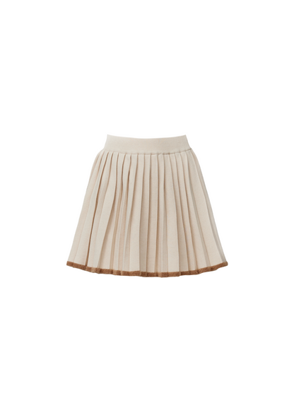 Sweet Bear Tight High Neck Tops + Pleated Skirt