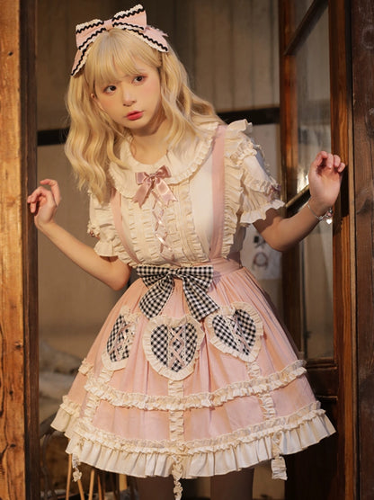 Sweet Lace-up Blouse + Lovely Lolita Skirt