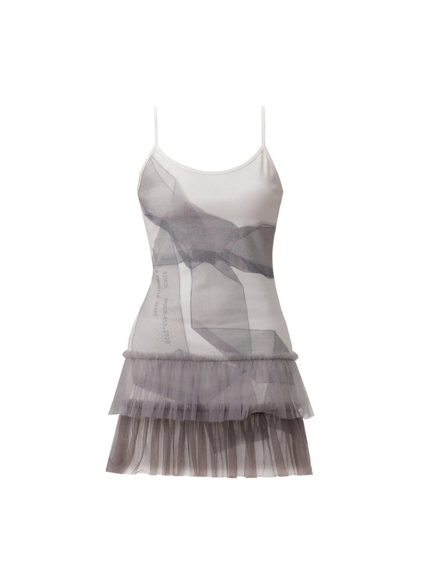 Tulle Bow Design Camisole Dress