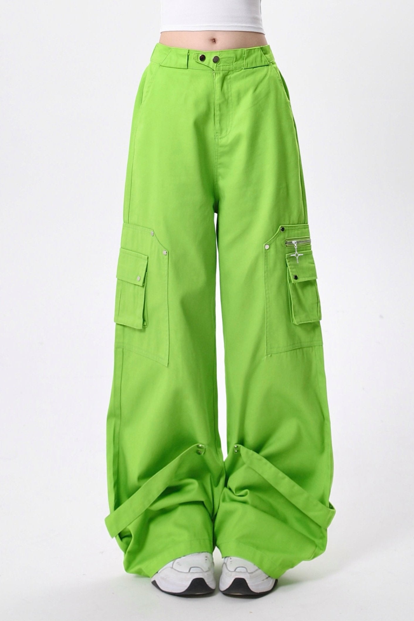 Loose Mint Green Cargo Pants Belchic