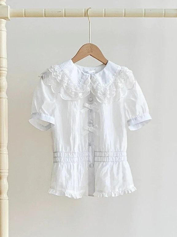 Sweet Blue Baby Lolita Skirt + Lace Frill Inner Shirt