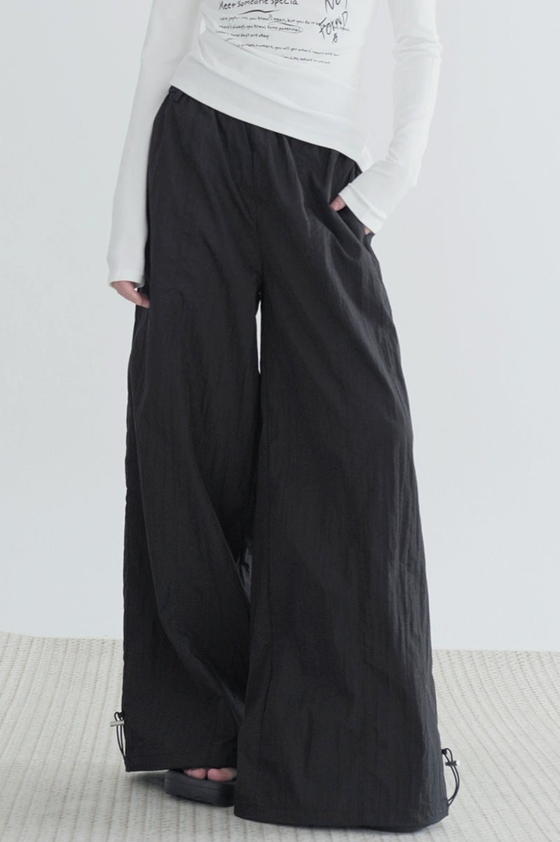 Pleated Wide Leg Casual Pants