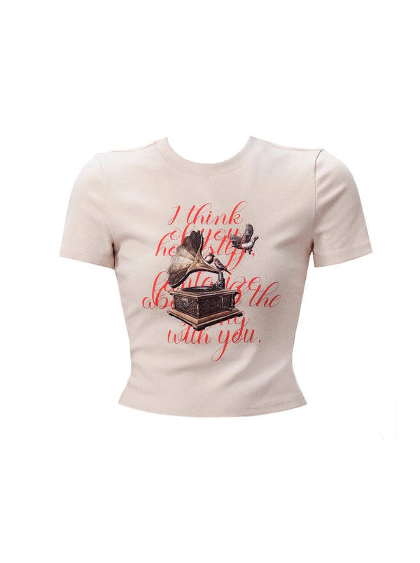 American Retro Girl Print Top