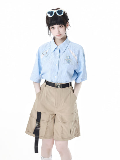 Summer Bubble Check Dress + Summer Shirt + Half Pants + Hooded Jacket