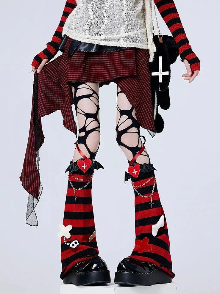 Rock Stripe Wide Leg Warmers