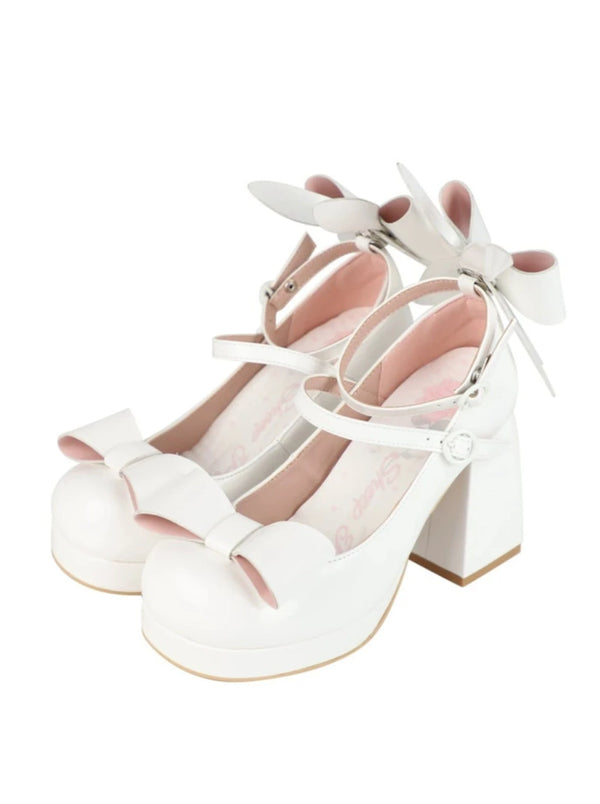 Bunny ears ribbon high heels