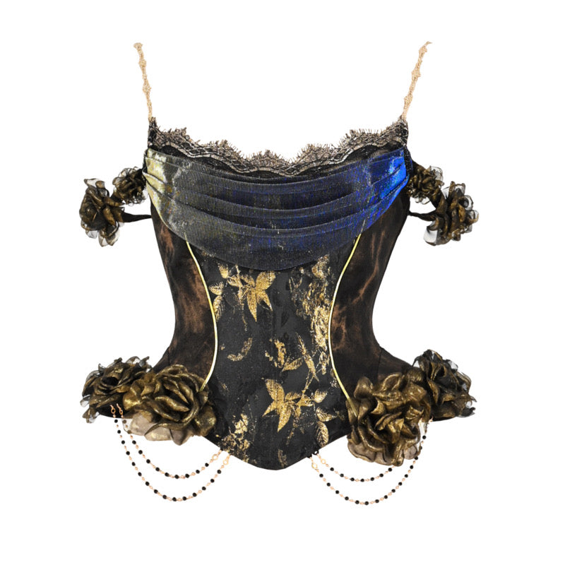 [Reservation product] Gilt rose fishbone corset