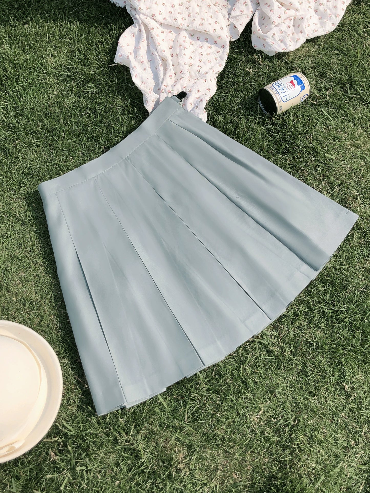 Mint Sailor Top + Pleated Skirt + Dotted Ribbon + Badge