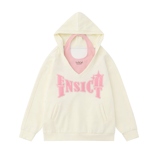 フーディーホルターネックVネックツーピースセット