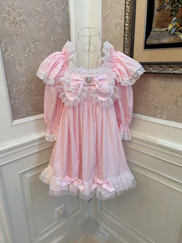 ラブリースイートレースピンキーボリュームワンピース