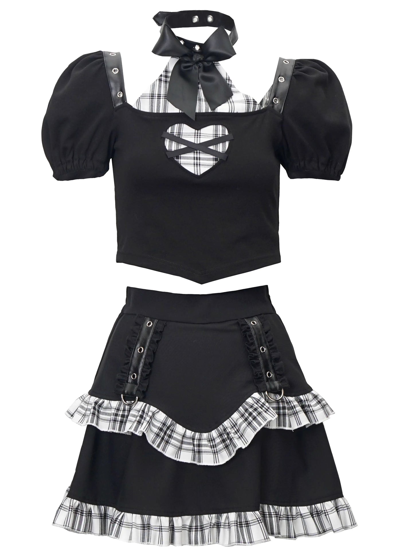 Black And White Check Slimming Set