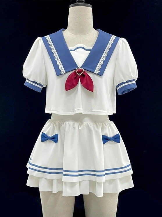 Sweet Girl Sailor College Swimsuit