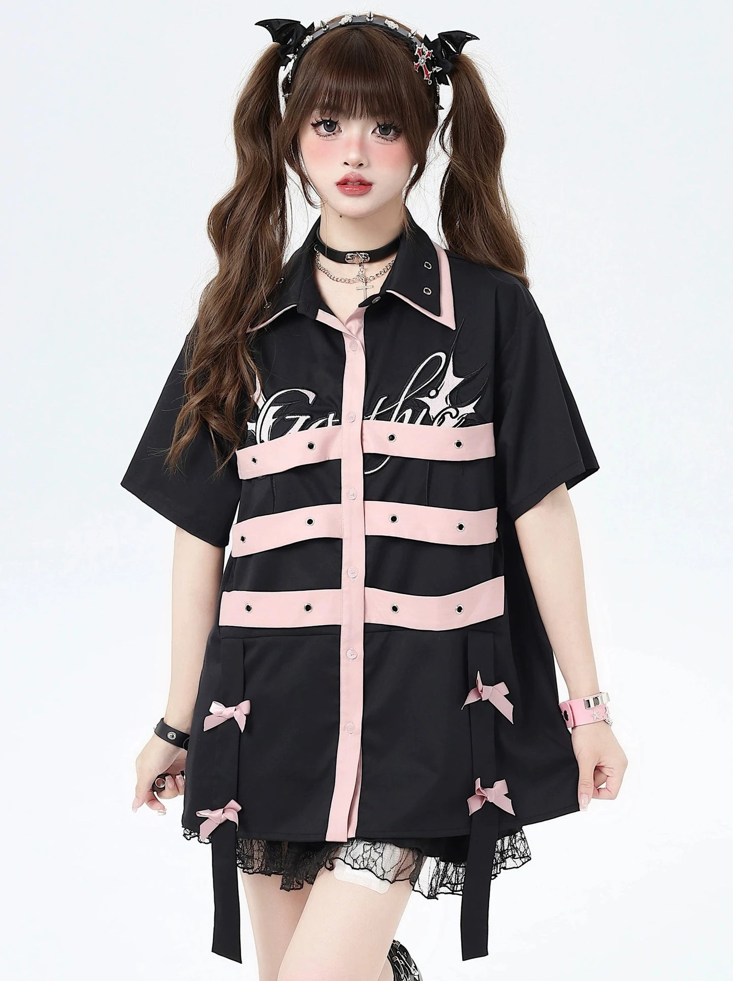 95 % de réduction] Cyber Night Original Japanese subculture sweet and cool design sense girly shirt jacket summer