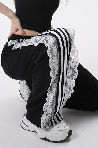 Retro Web Stripe Drape Sweat Pants