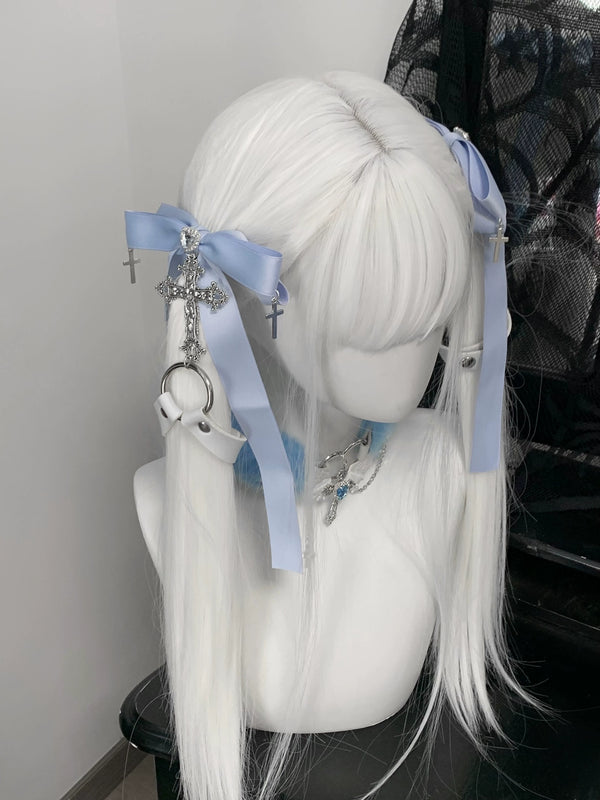 Cross subculture satin ribbon