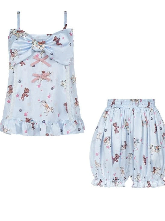 Satin Bear Room Wear + Eye Mask