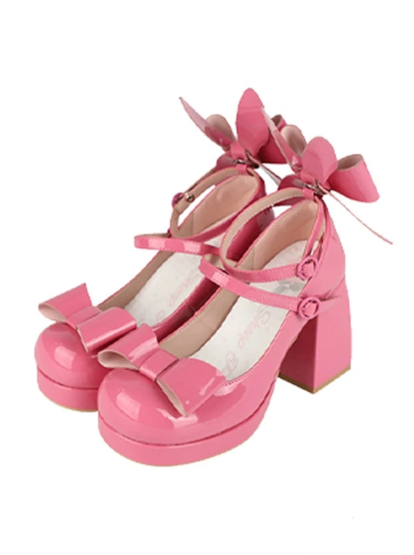 Bunny ears ribbon high heels