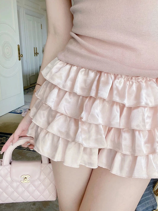 Summer Girl Milk White Cake Skirt