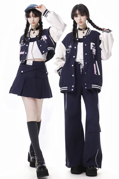 Navy Tex Chard Baseball Jacket Set