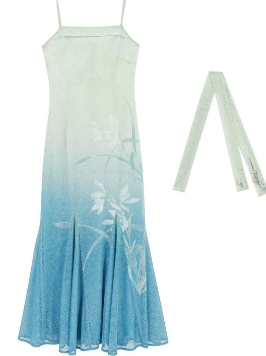 Gradation Chinese Camisole Dress