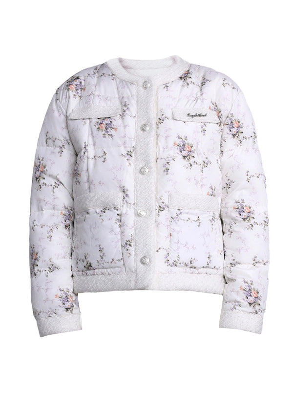 ホワイトブルーケフラワージャケット