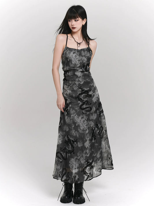 Ghost Girl's original new Chinese women's clothing wears a national style slip dress, a chic and unique niche design