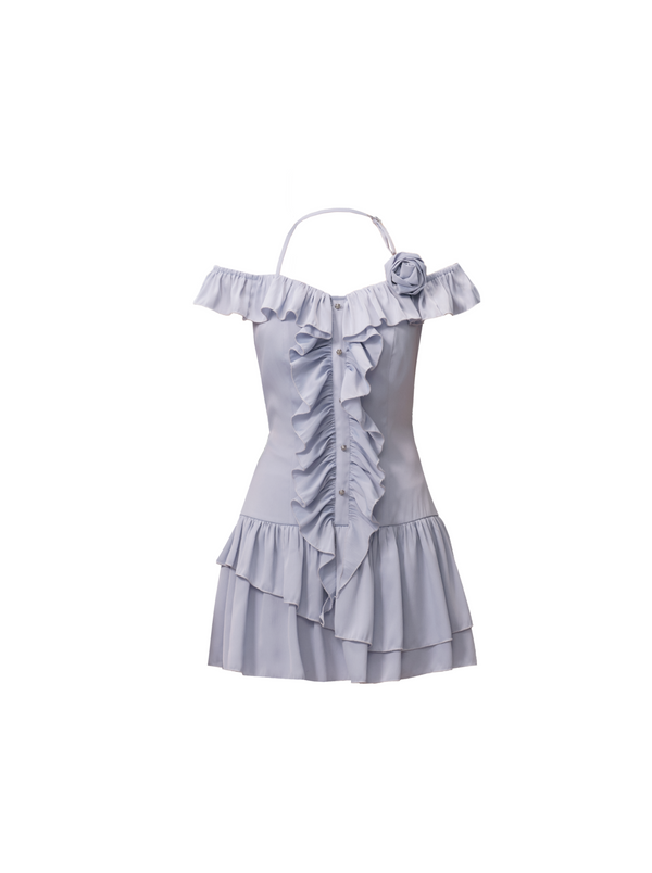 Mint Soda French Romantic Ruffled Dress