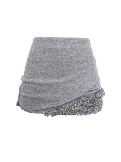 Autumn gray wool top skirt setup