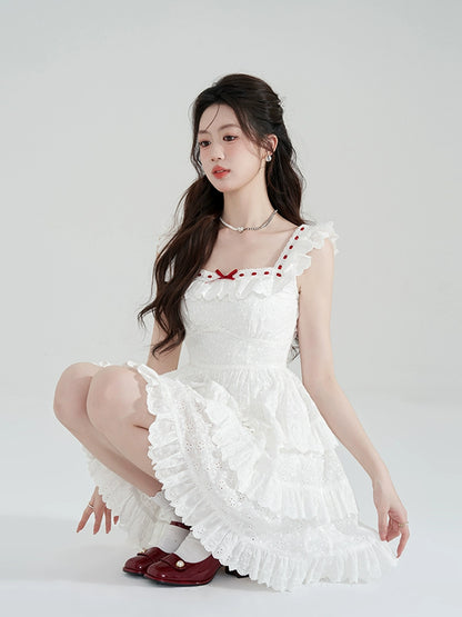 Stitched Cotton Flying Sleeve Dress