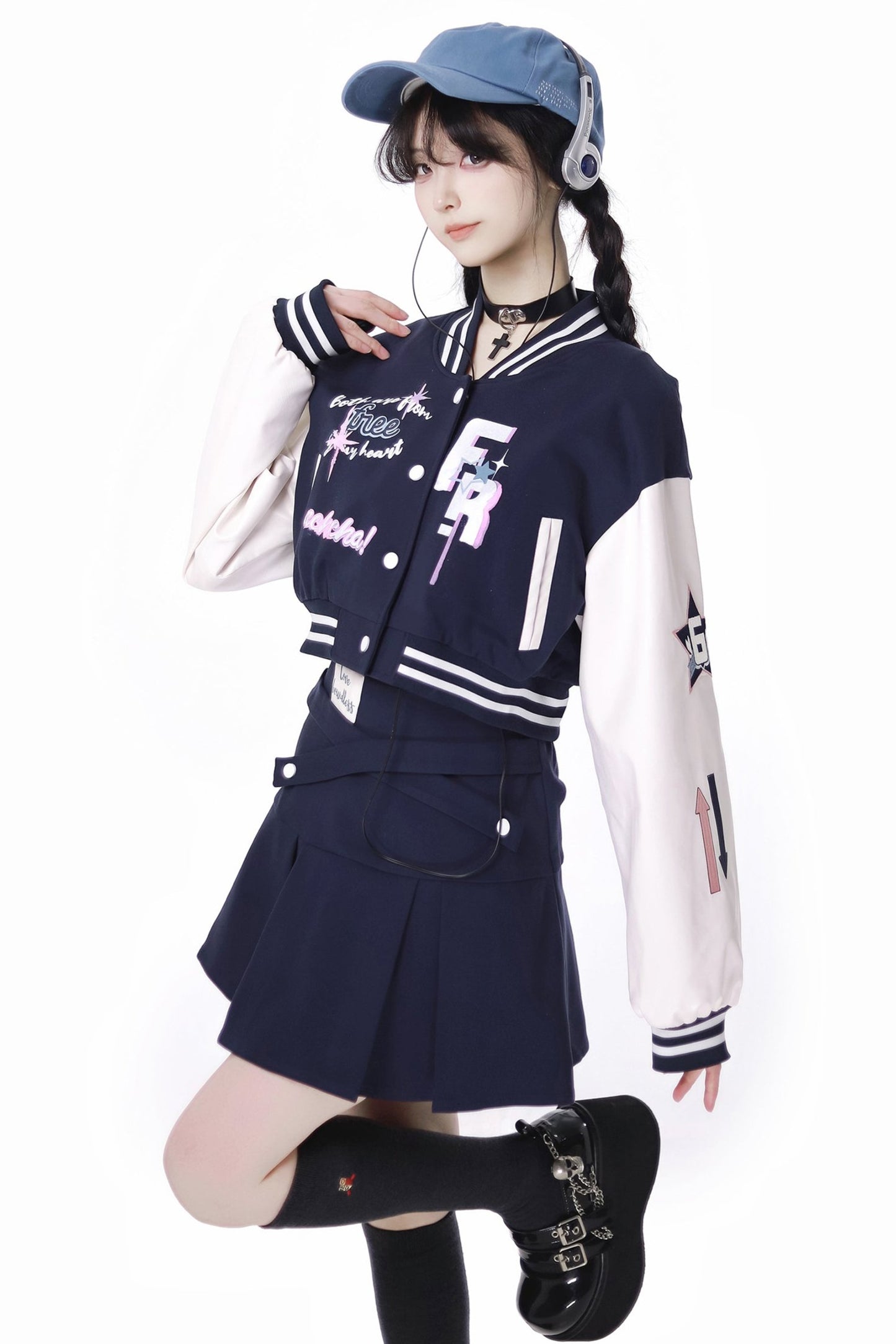 Navy Tex Chard Baseball Jacket Set