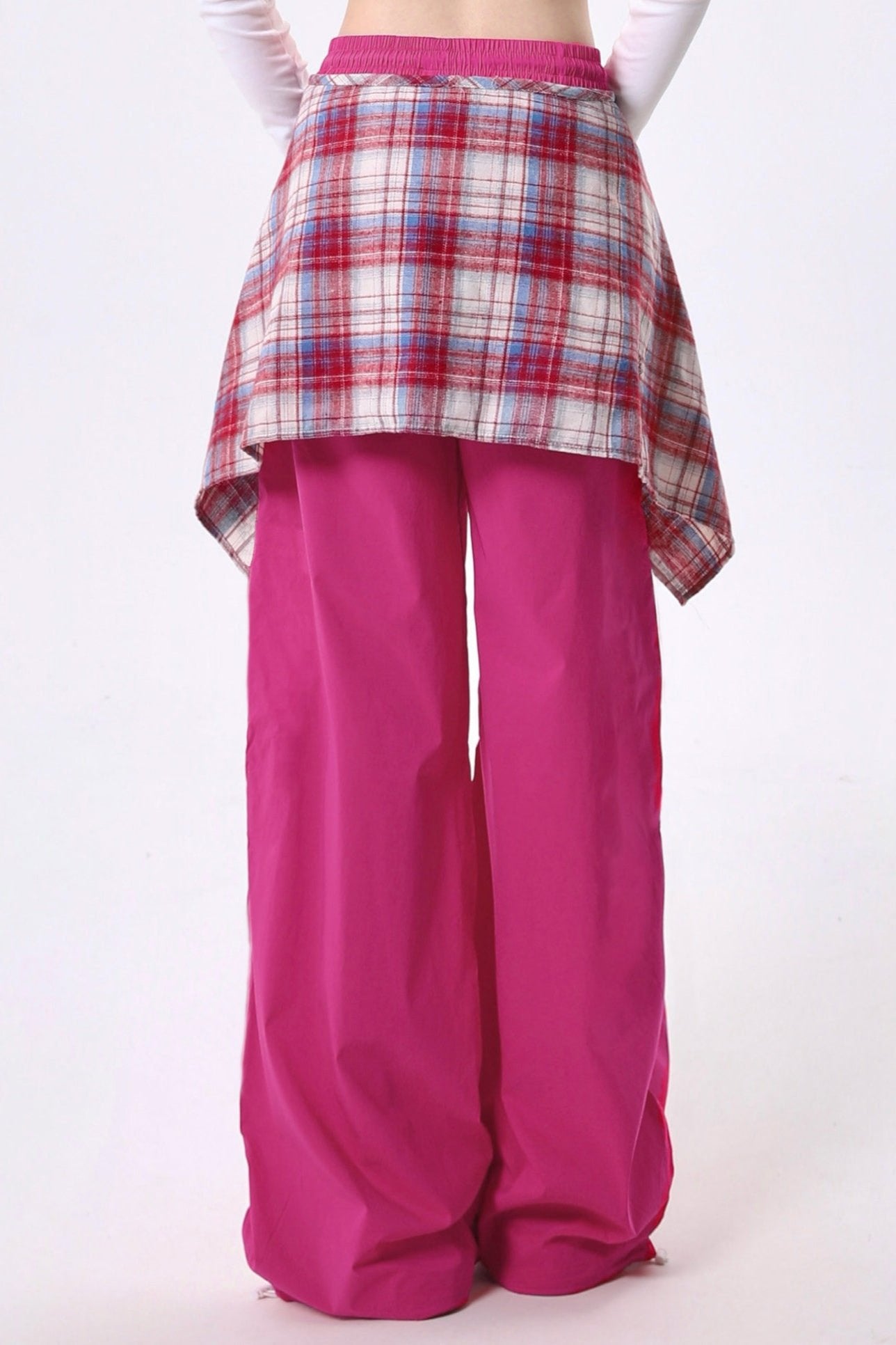 Rose Red Streamer Pockets Pants