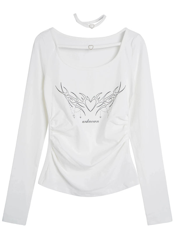 アメリカントーテムプリントスリムロンT