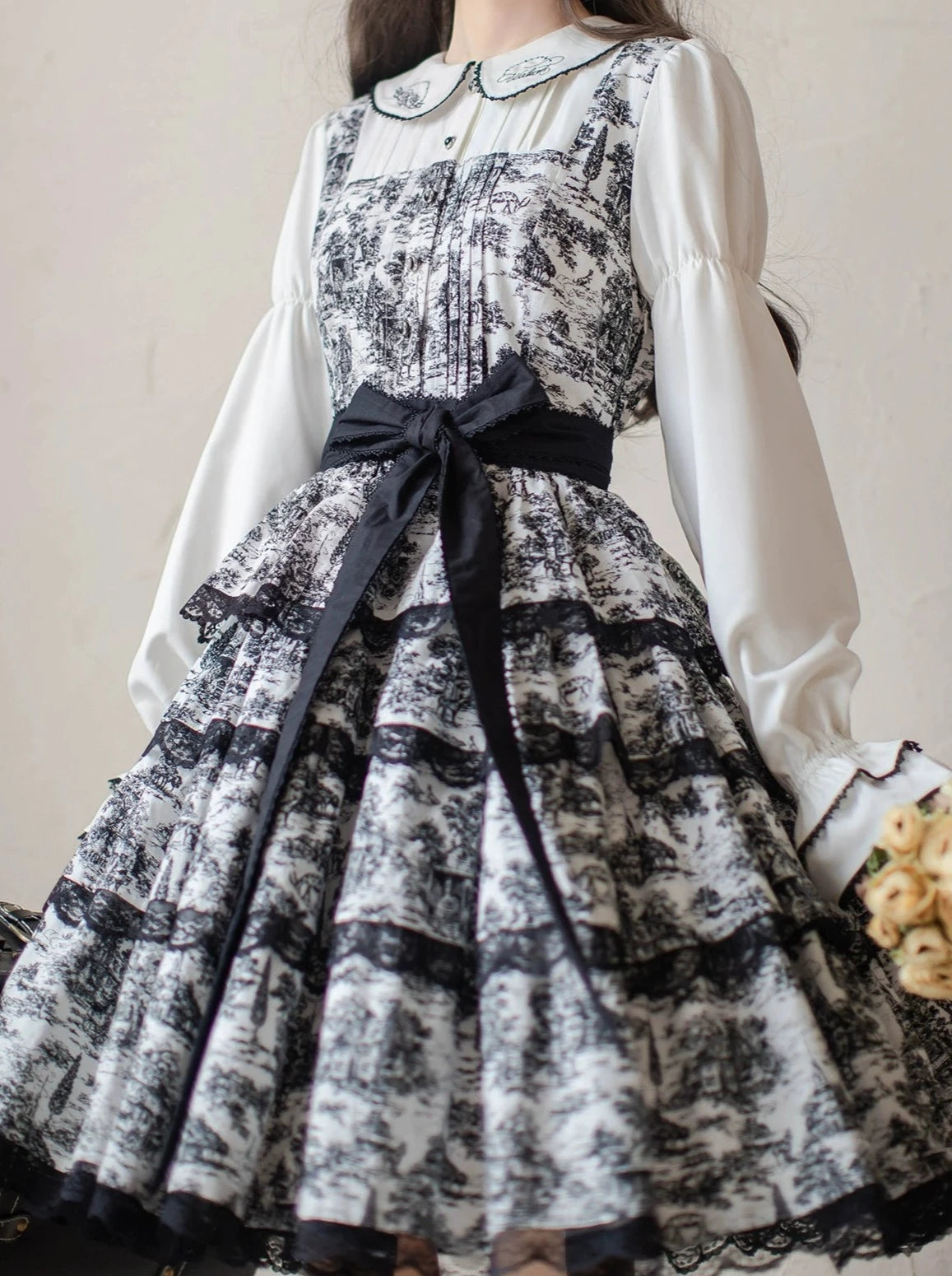 Elegant Cotton Retro Dress + Belt
