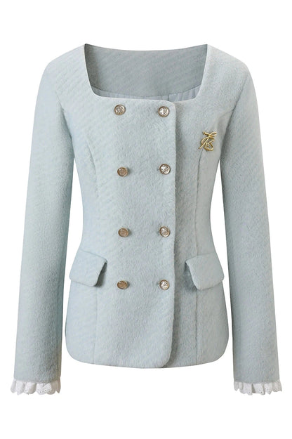 Ice Blue Retro Gurley Jacket + Tight Skirt