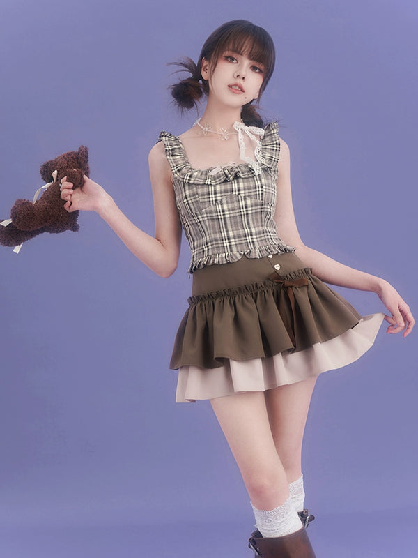 Girly Ribbon Check Camisole