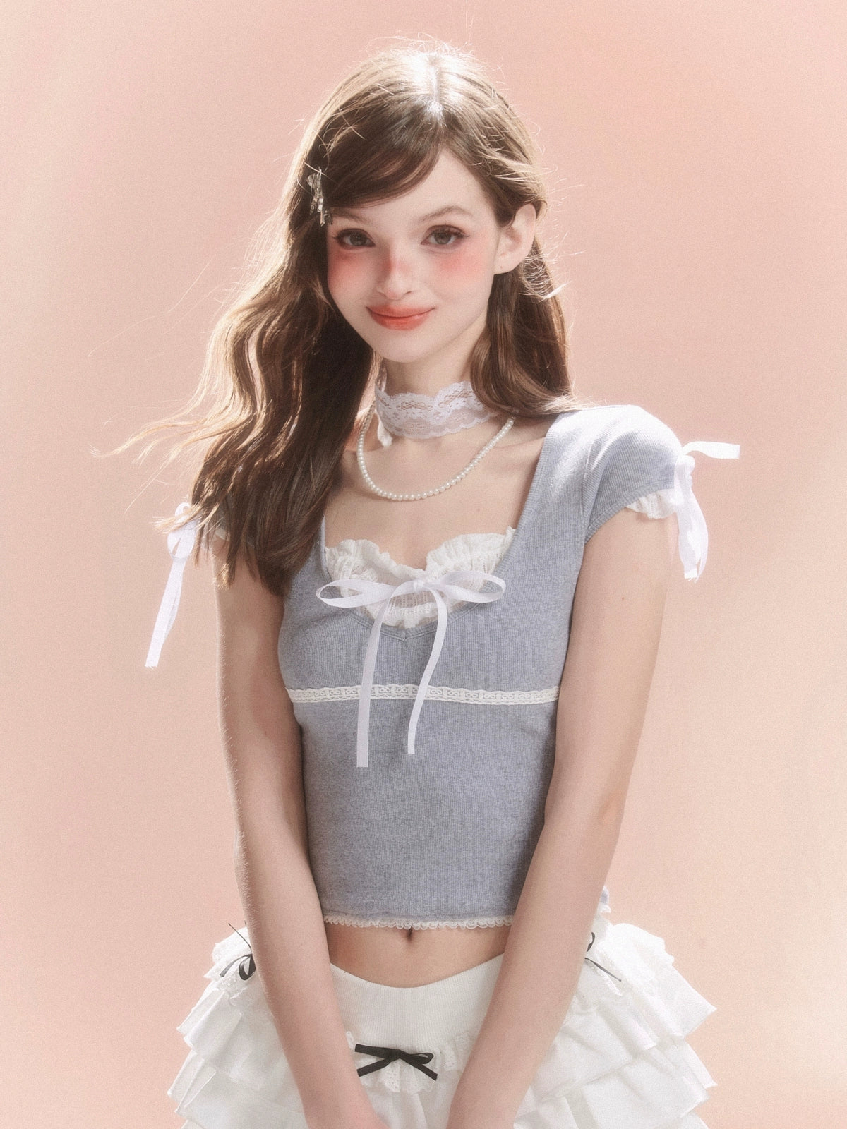 Little Ribbon French Girl Short Top