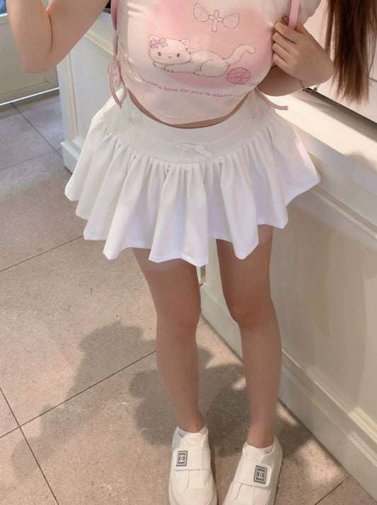 Kiyomi Doll Versatile Little White Skirt Girly Puffy Skirt Comes with Ann culottes pleated skirt