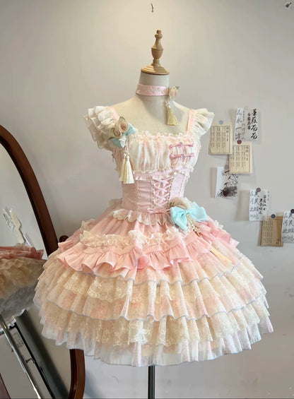 Flower Frilled Chinese Lolita Dress