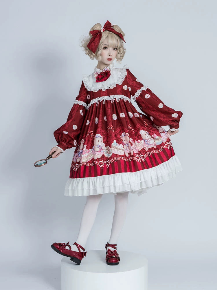 Nurse Bear Gemini Long Lolita Dress