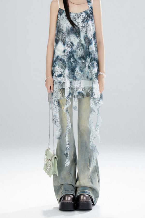 レトロハイウエストモップパンツ