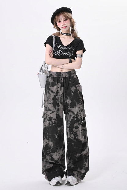 Ink Dye Multi-Pocket Cargo Pants