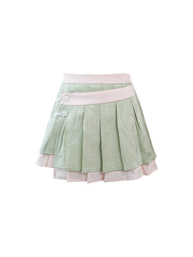 Sweet China Cardigan + Sleeveless Top + Pleated Skirt