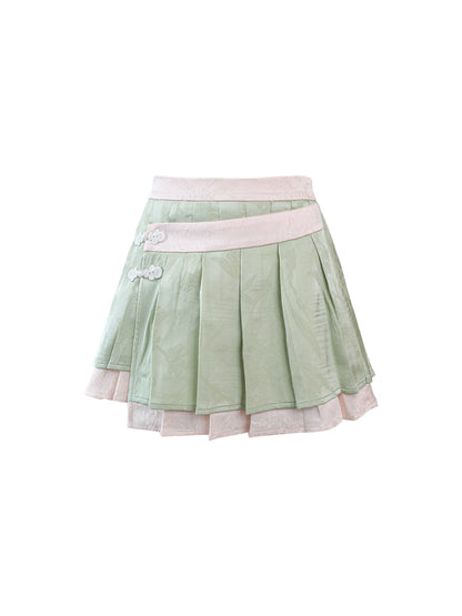 Sweet China Cardigan + Sleeveless Top + Pleated Skirt