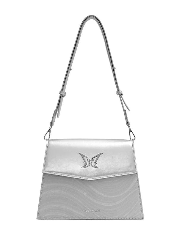 Silver Butterfly Bic Shoulder Bag