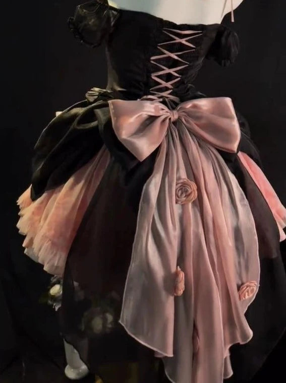 Rose Lace-Up Ribbon Lolita Dress Belchic Rose Lace-Up Ribbon Lolita Dress Belchic