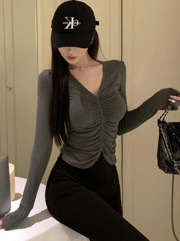 フレンチスイートタイトガーリートップス