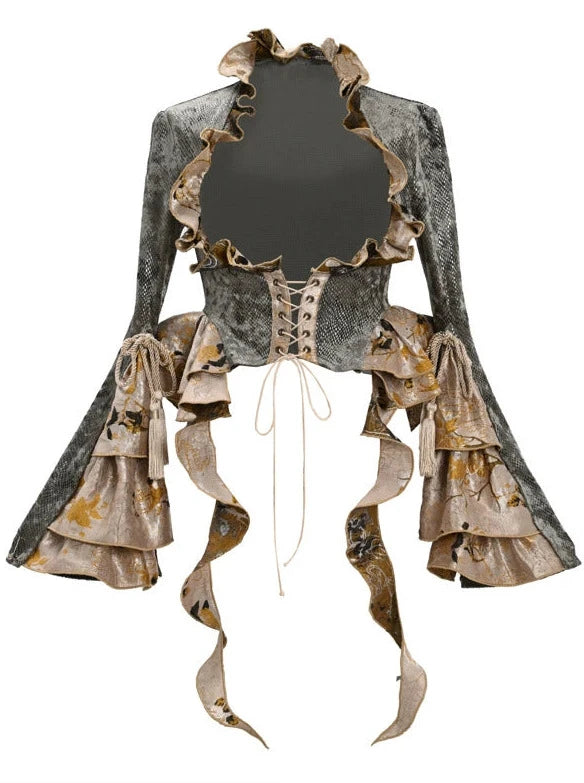 China Dragon Festival Tassel Strap Lace Short Jacket